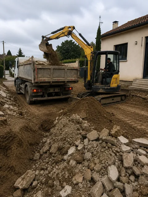 Évacuation de gravats et de terre de chantier